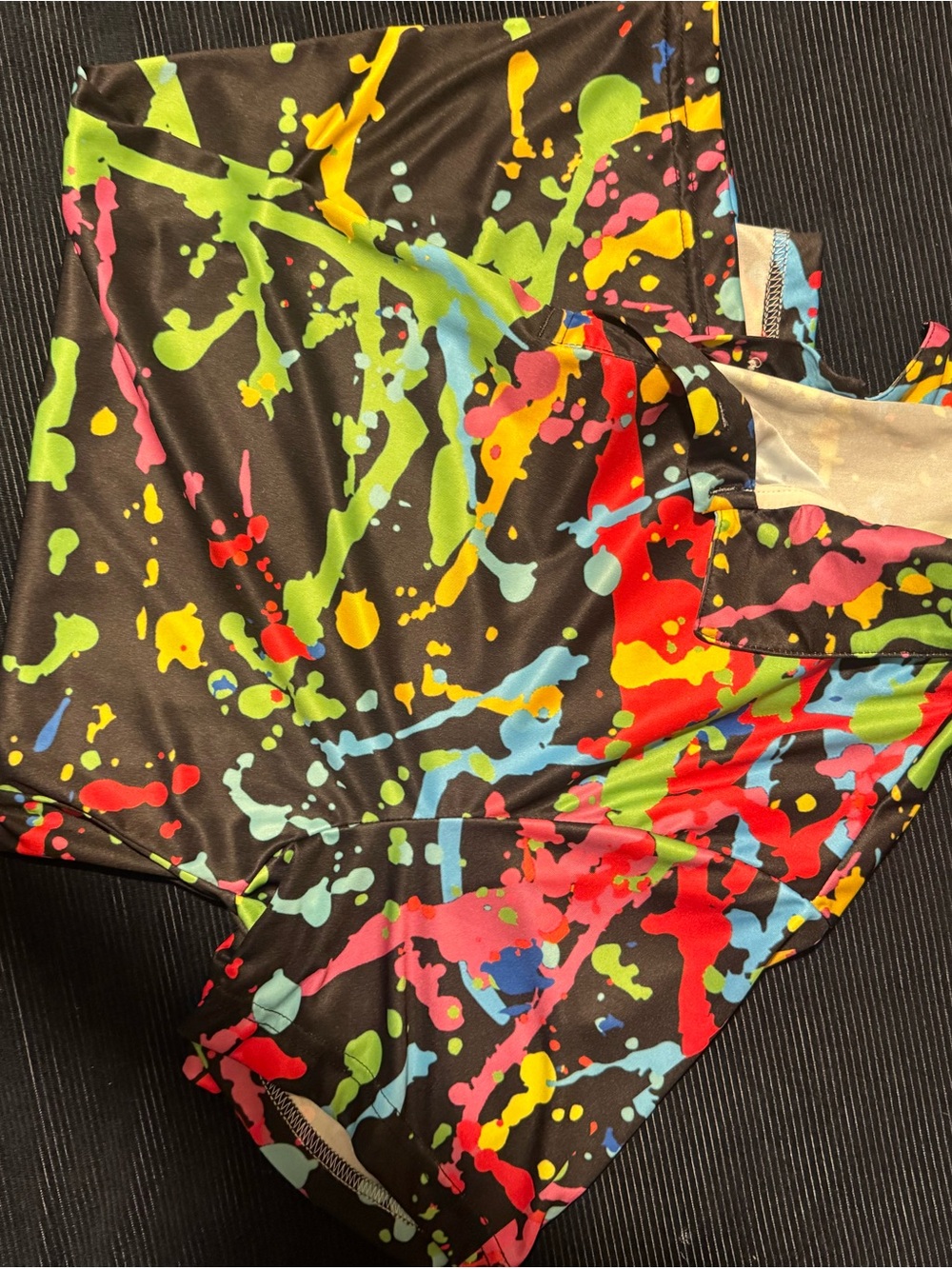 Men's Black Paint-Splash Polo Shirt - Multicolor